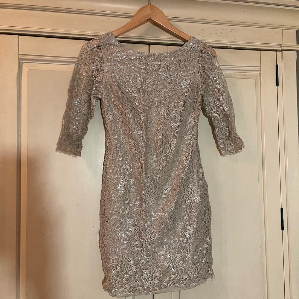 Calvin Klein Lace Gold Mini Dress